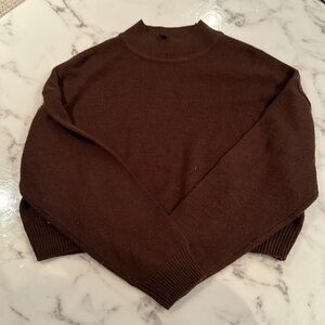 Incredibly comfortable brown mock neck sweater